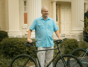 Stephen Wright, the great grand nephew of the Wright brothers, shows off a new version of the Van Cleve, which is assembled in Dayton, Ohio, by Wright Brothers USA.